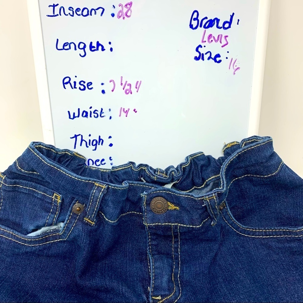 Levis 711 Dark Wash Jeans Youth Size 16 Skinny Fit Adjustable Comfort Waist - Picture 5 of 11